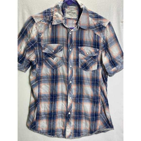 BKE Other - BKE Shirt Mens S Plaid Vintage Standard Fit Short Sleeve Pearl Snap Multicolored